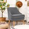 Soft and Comfortable Velvet Upholstered Accent Chair with Ergonomic Curved Backrest and Wooden Legs